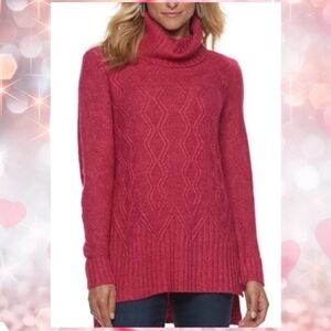 ✨Cozy Knit✨Sonoma Long Turtleneck Sweater Raspberry L